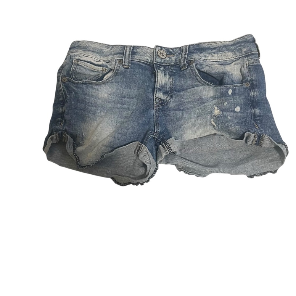 Express Jeans Shorts Size 4 Light Wash Frayed Cut Off‎ Distressed Comfortable